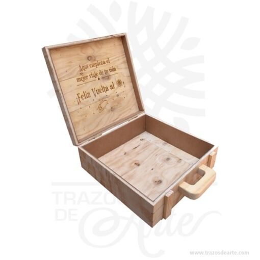 Caja maletín en madera triplex de pino