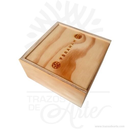 Caja estuche de 12 x 12 x 6 cm en madera para personalizar