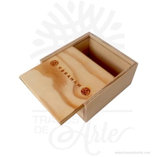 Caja estuche de 12 x 12 x 6 cm en madera para personalizar