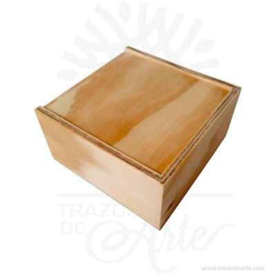 Caja estuche de 12 x 12 x 6 cm en madera para personalizar