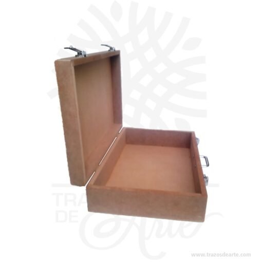 Caja maletín de madera MDF crudo 40 x 25 x 10 cm