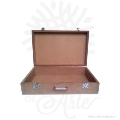 Caja maletín de madera MDF crudo 40 x 25 x 10 cm