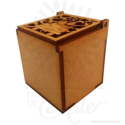 Caja married de 5.5 x 5.5 x 6 cm en MDF