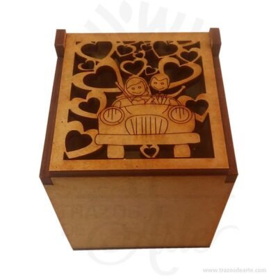 Caja married de 5.5 x 5.5 x 6 cm en MDF