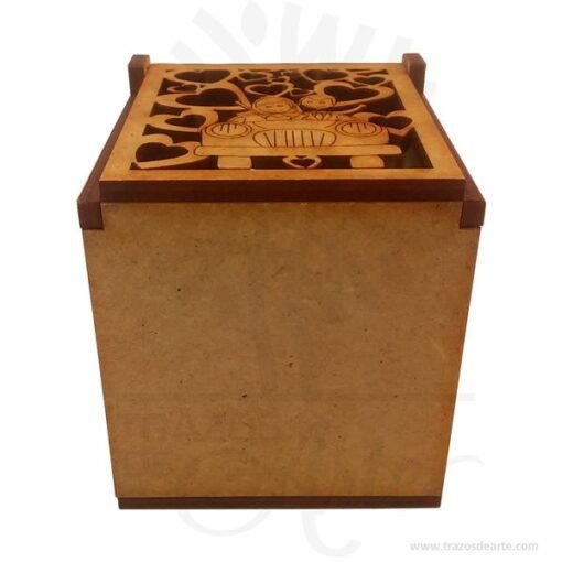 Caja married de 5.5 x 5.5 x 6 cm en MDF