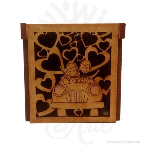Caja married de 5.5 x 5.5 x 6 cm en MDF