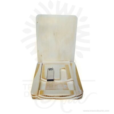 Caja estuche usb de madera
