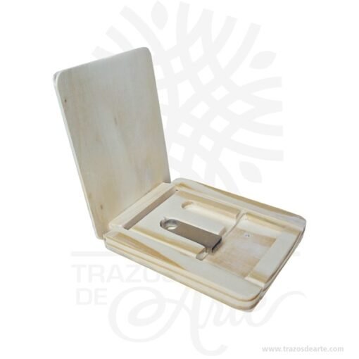Caja estuche usb de madera