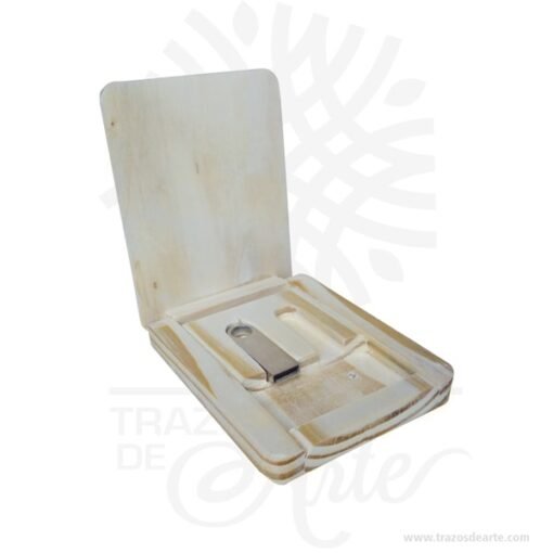 Caja estuche usb de madera