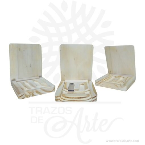 Caja estuche usb de madera