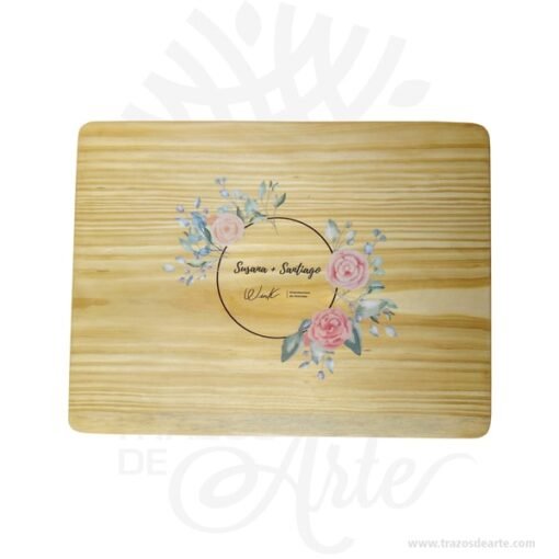 Caja fotógrafo de 26 x 18 x 3 cm en pino con tapa ajuste para personalizar