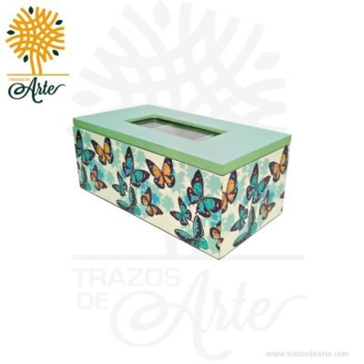 Caja para Té en MDF decorada  23 x 12 x 9 cm