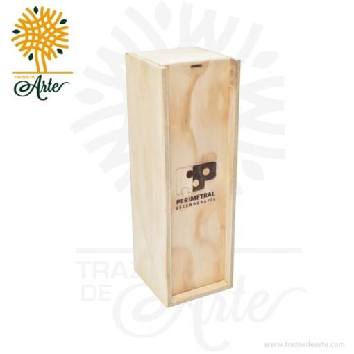 Caja de vino en triplex 11 X 10 X 33 cm