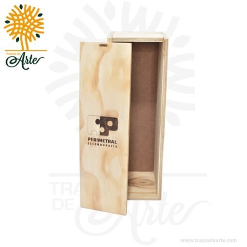 Caja de vino en triplex 11 X 10 X 33 cm