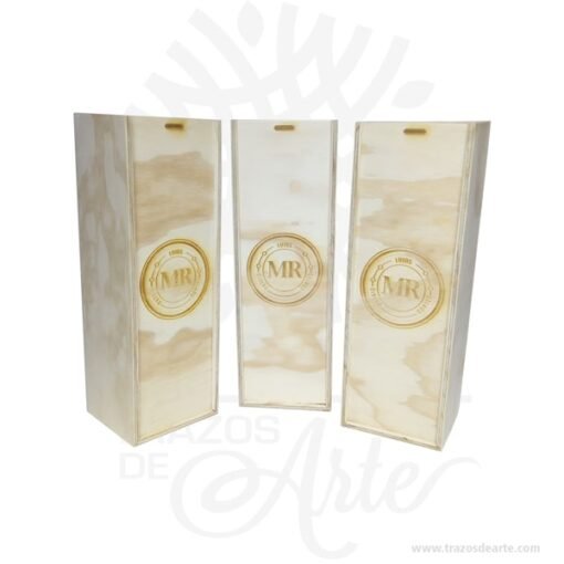 Caja de vino en triplex 11 X 10 X 33 cm
