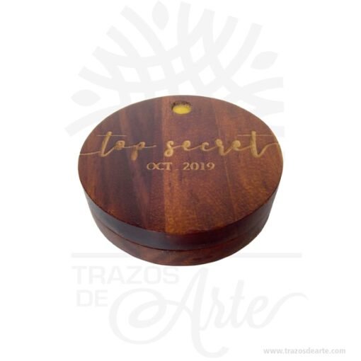 Estuche en madera para anillos de compromiso