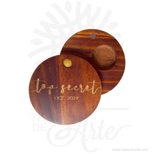 Estuche en madera para anillos de compromiso