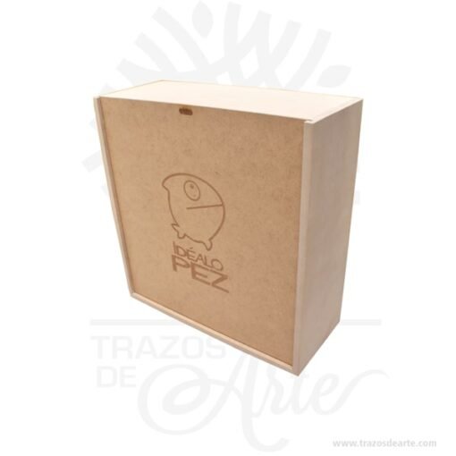 Caja en MDF vino y dos copas