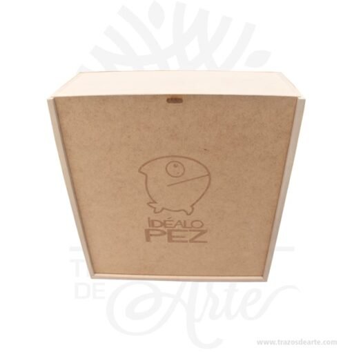 Caja en MDF vino y dos copas