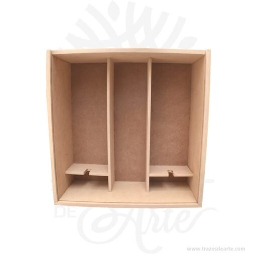 Caja en MDF vino y dos copas