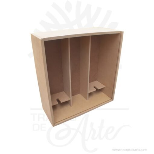 Caja en MDF vino y dos copas