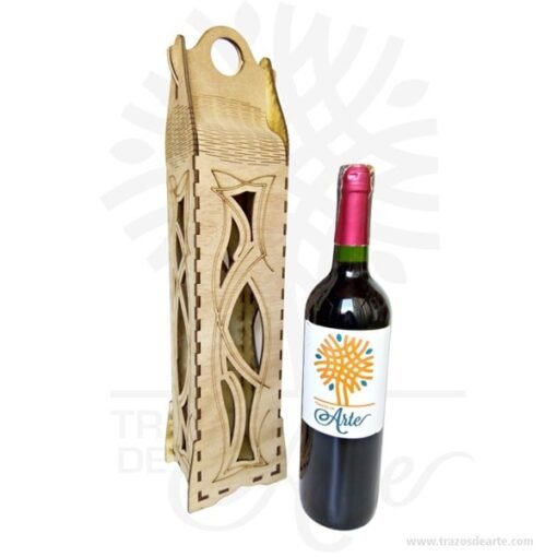 Caja de vino para personalizar corte láser en triplex de Okume