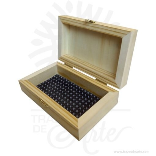 Caja en madera de pino y triplex de okume de 13 x 10 x 6 cm personalizada