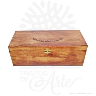 Caja madera de pino y triplex de Okume de 28 x 11 x 11 cm