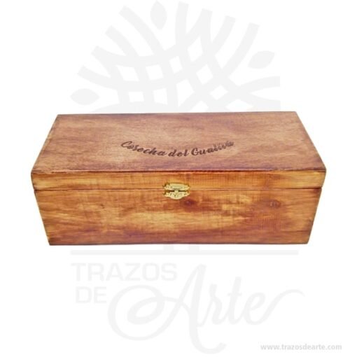 Caja madera de pino y triplex de Okume de 28 x 11 x 11 cm
