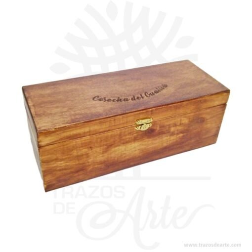 Caja madera de pino y triplex de Okume de 28 x 11 x 11 cm