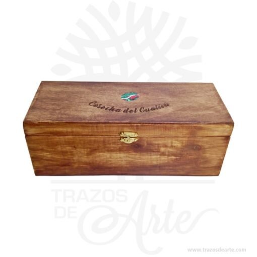 Caja madera de pino y triplex de Okume de 28 x 11 x 11 cm