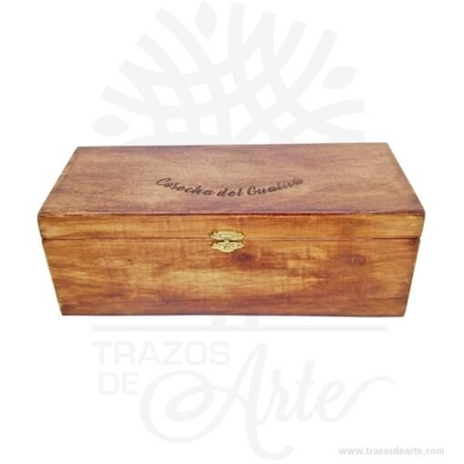 Caja madera de pino y triplex de Okume de 28 x 11 x 11 cm