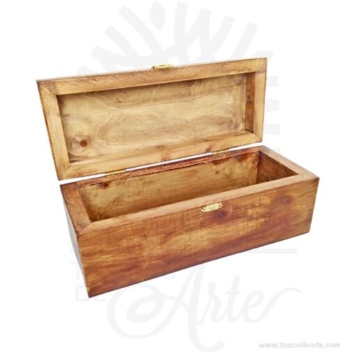 Caja madera de pino y triplex de Okume de 28 x 11 x 11 cm