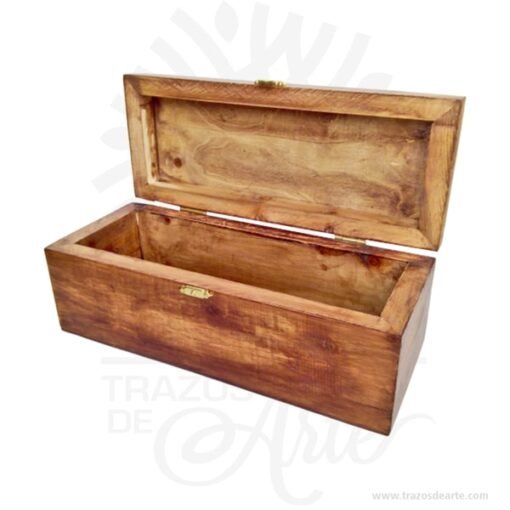 Caja madera de pino y triplex de Okume de 28 x 11 x 11 cm