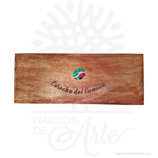 Caja madera de pino y triplex de Okume de 28 x 11 x 11 cm