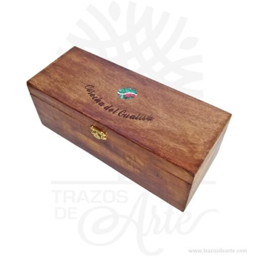 Caja madera de pino y triplex de Okume de 28 x 11 x 11 cm