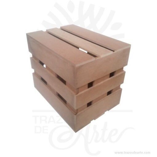 Caja regalo tipo guacal en madera MDF 28 X 20 X 24 cm en crudo