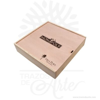 Caja de madera tríplex de pino de 30 x 30 x 6 cm
