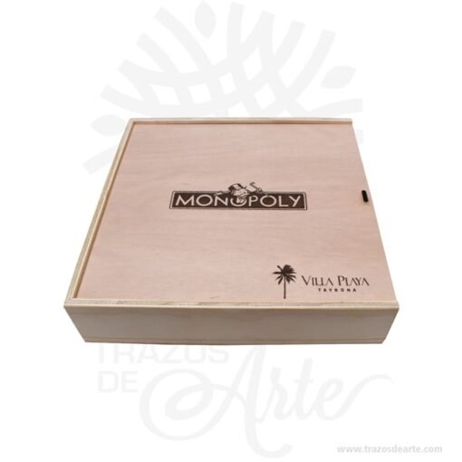 Caja de madera tríplex de pino de 30 x 30 x 6 cm