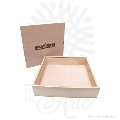 Caja de madera tríplex de pino de 30 x 30 x 6 cm