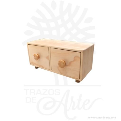 Joyero en madera 2 cajones