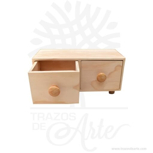 Joyero en madera 2 cajones