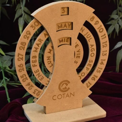 Calendario perpetuo giratorio en MDF