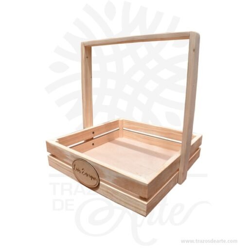 Canasta Manija en Madera Personalizada