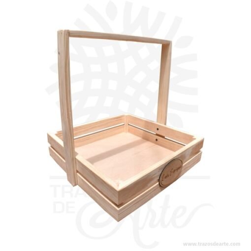 Canasta Manija en Madera Personalizada