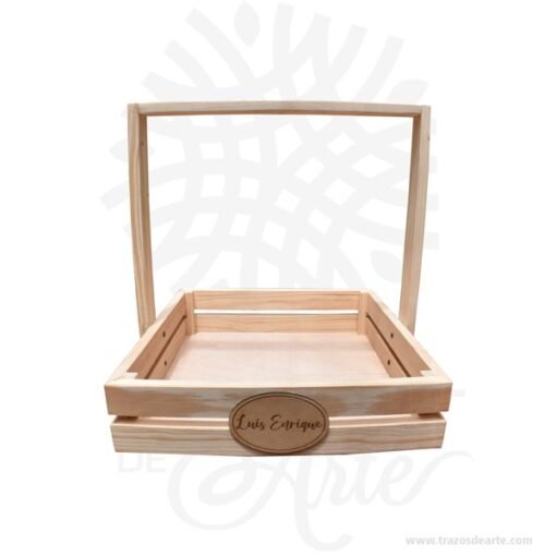 Canasta Manija en Madera Personalizada
