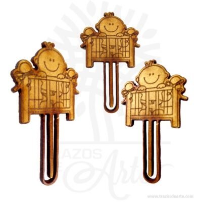 Clips prendedor baby shower en MDF Pack X 12