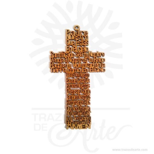 Cruz Padre Nuestro en madera MDF