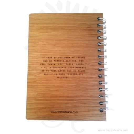 Cuaderno madera Charles Chaplin para personalizar