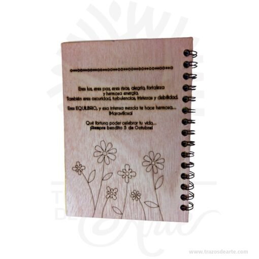 Cuaderno madera con personalización dos caras